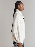 Ghost Tahlia Cable Knit Wool Blend Jumper, Ivory