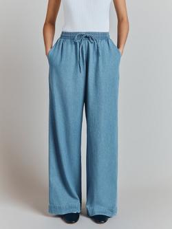 Ghost Edith Denim Wide Leg Trousers, Blue, Blue