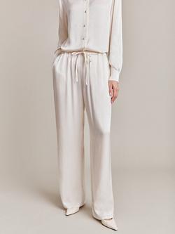 Ghost Imogen Wide Leg Trousers, Ivory, Ivory