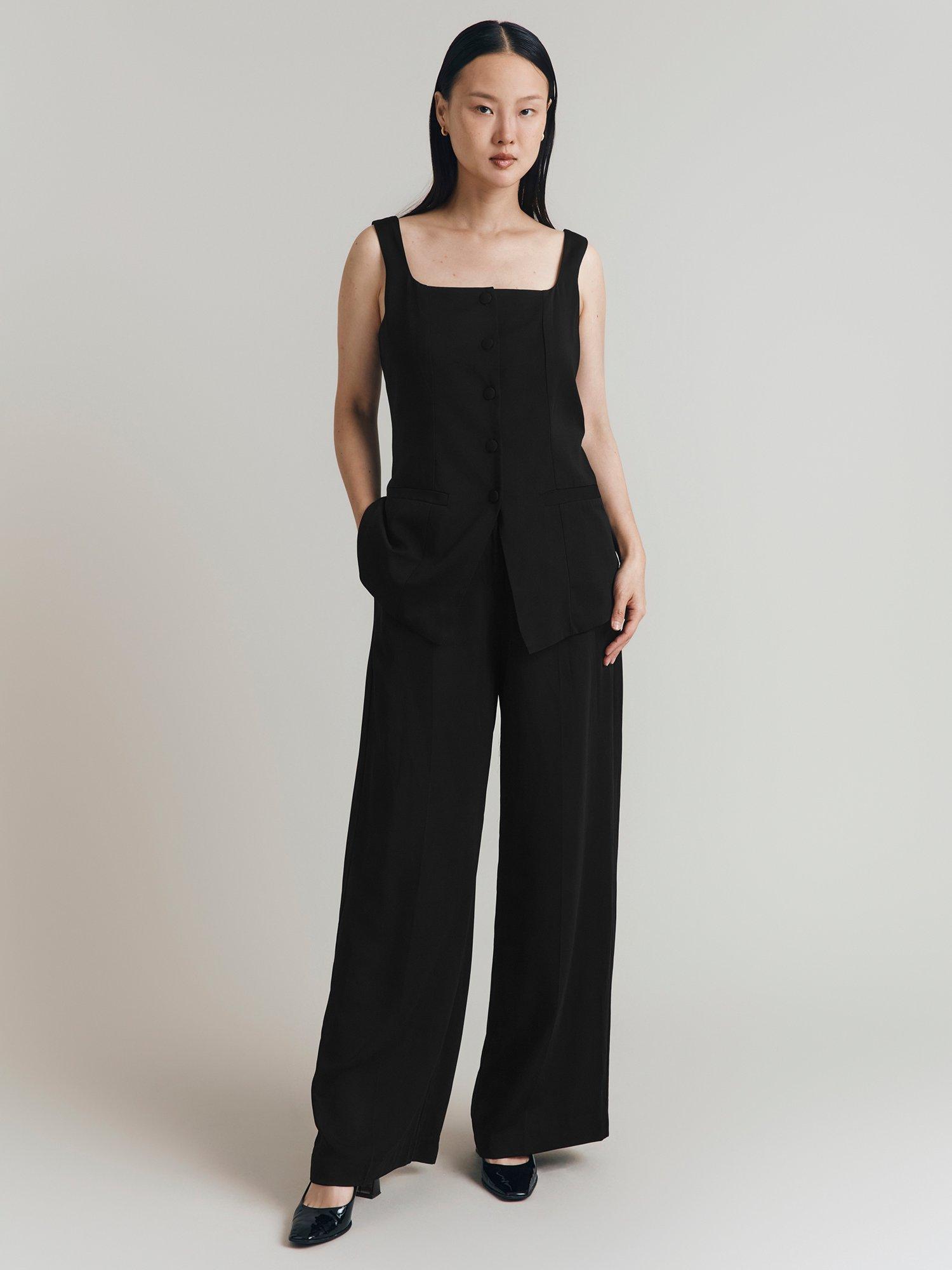 Product image 3 of 5, which shows Ghost Reiko Wide Leg Trousers, Black, XS