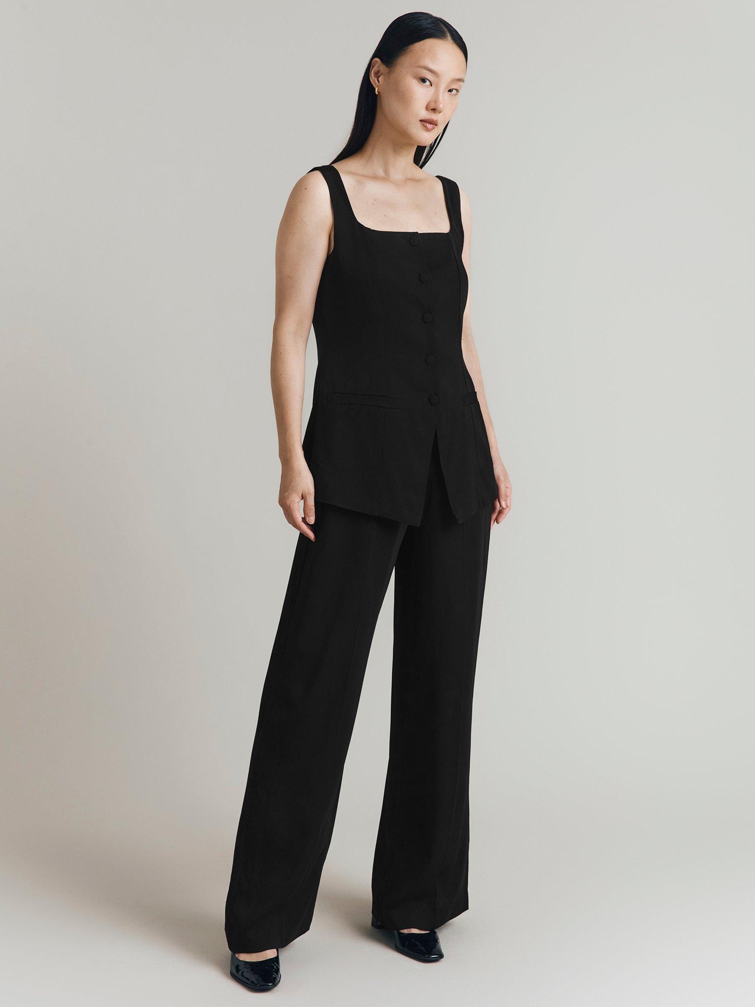 Product image 4 of 5, which shows Ghost Reiko Wide Leg Trousers, Black, XS