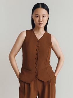 Ghost Bonnie Tailored Waistcoat, Brown, Brown