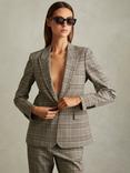 Reiss Tamy Check Blazer, Grey/Multi