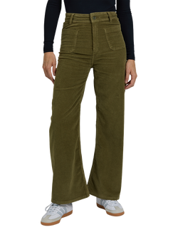 REIKO Gigi Velvet Trousers, Kaki