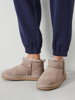 HUSH Ultra Mini Sheepskin Boots - view 2, Stone