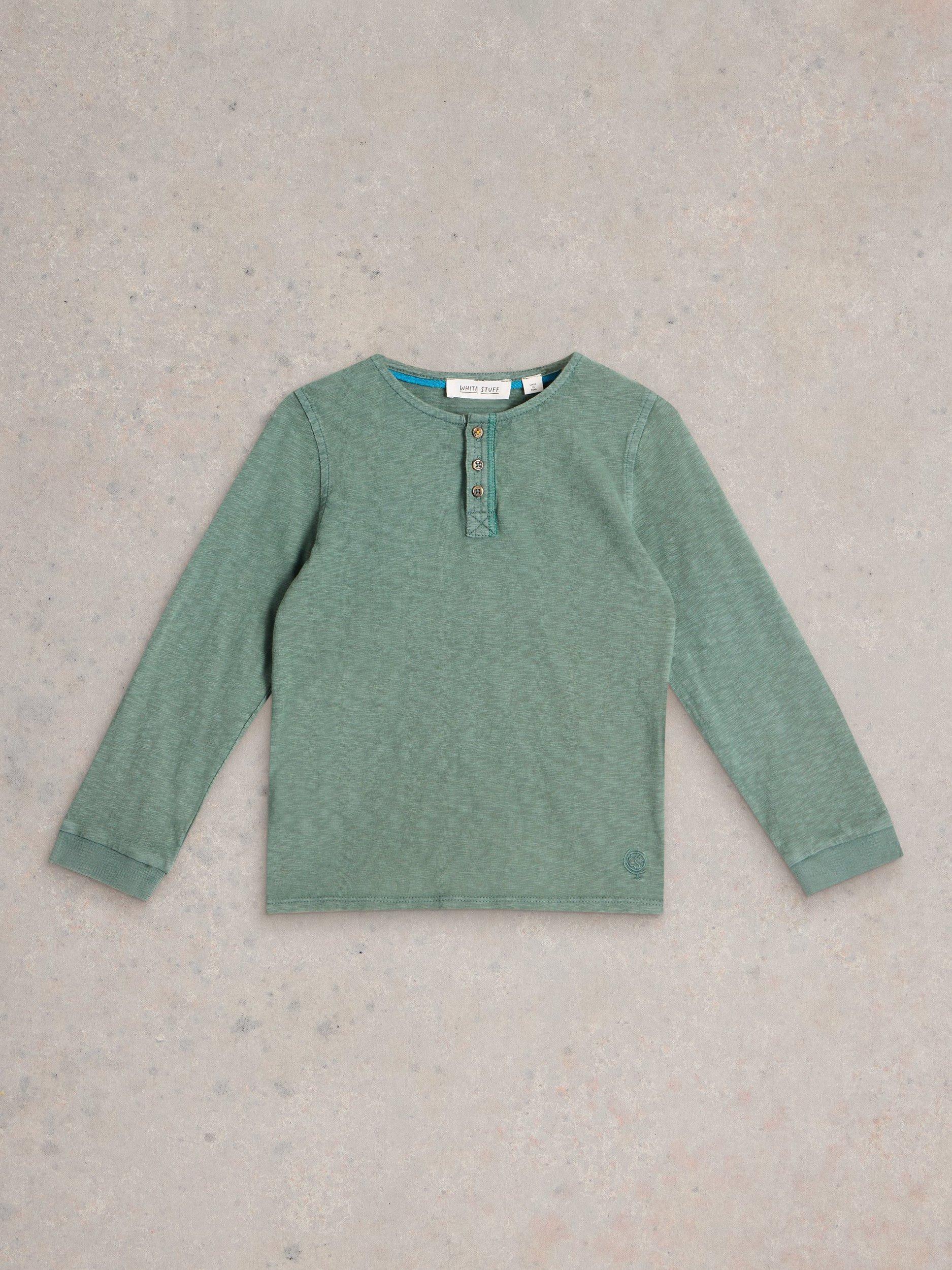 White Stuff Kids' Long Sleeve T-Shirt, Mid Green