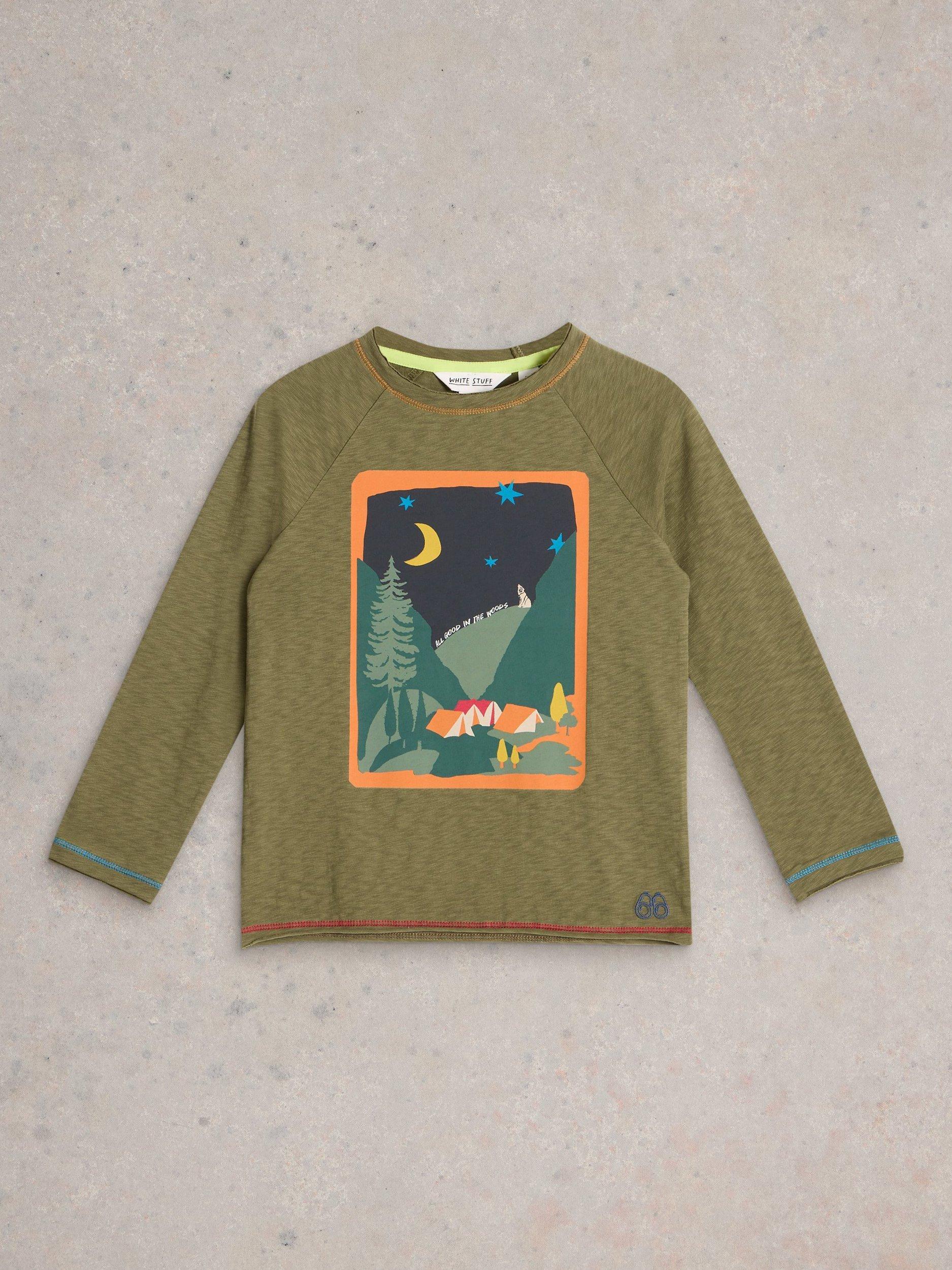 White Stuff Kids' Long Sleeve Tee, Khaki