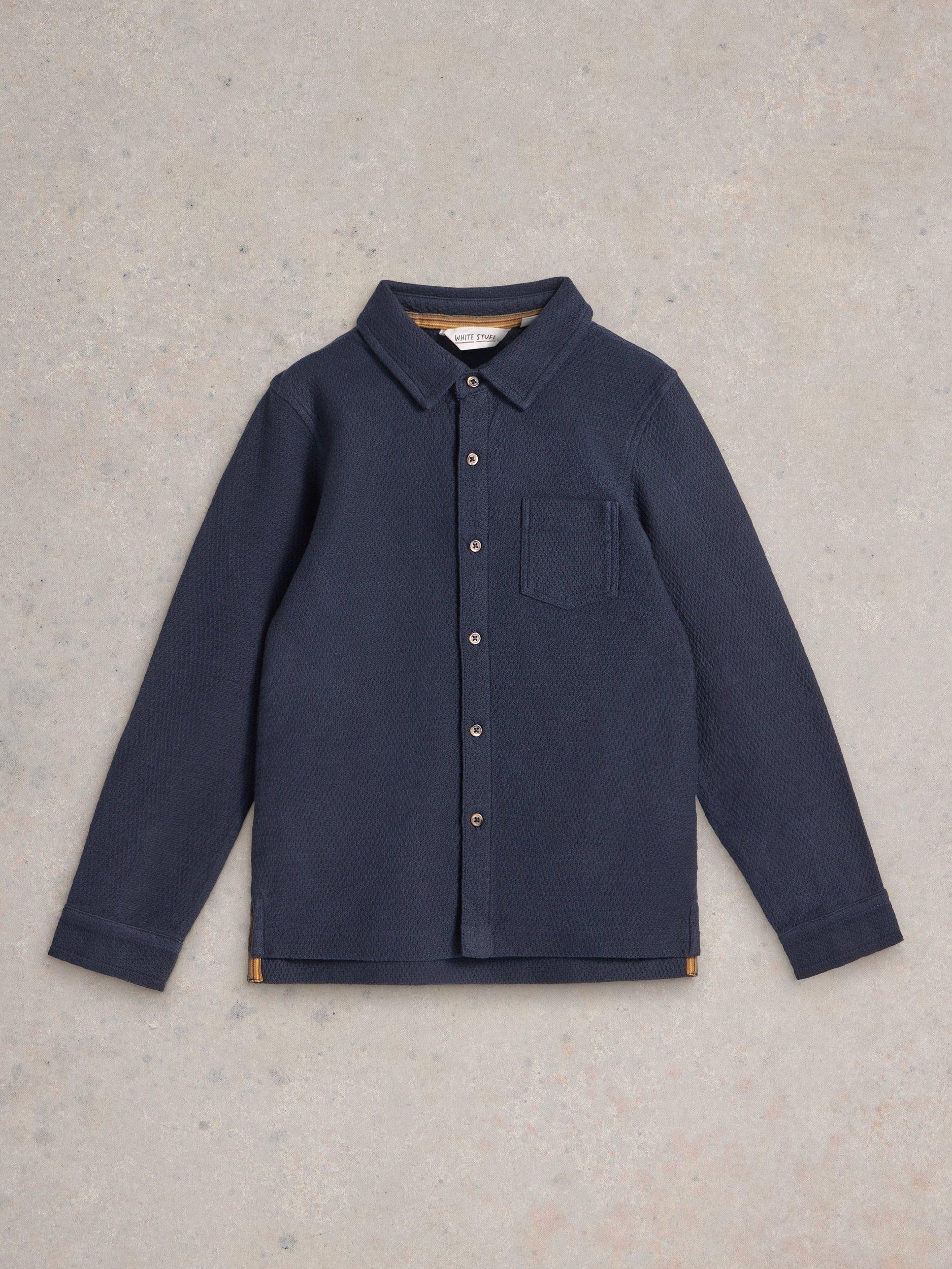 White Stuff Kids' Textured Overshirt, Dark Navy