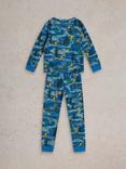 White Stuff Kids' Wolf Pyjamas, Blue/Multi