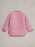 White Stuff Kids' Gingham Coat, Deep Red