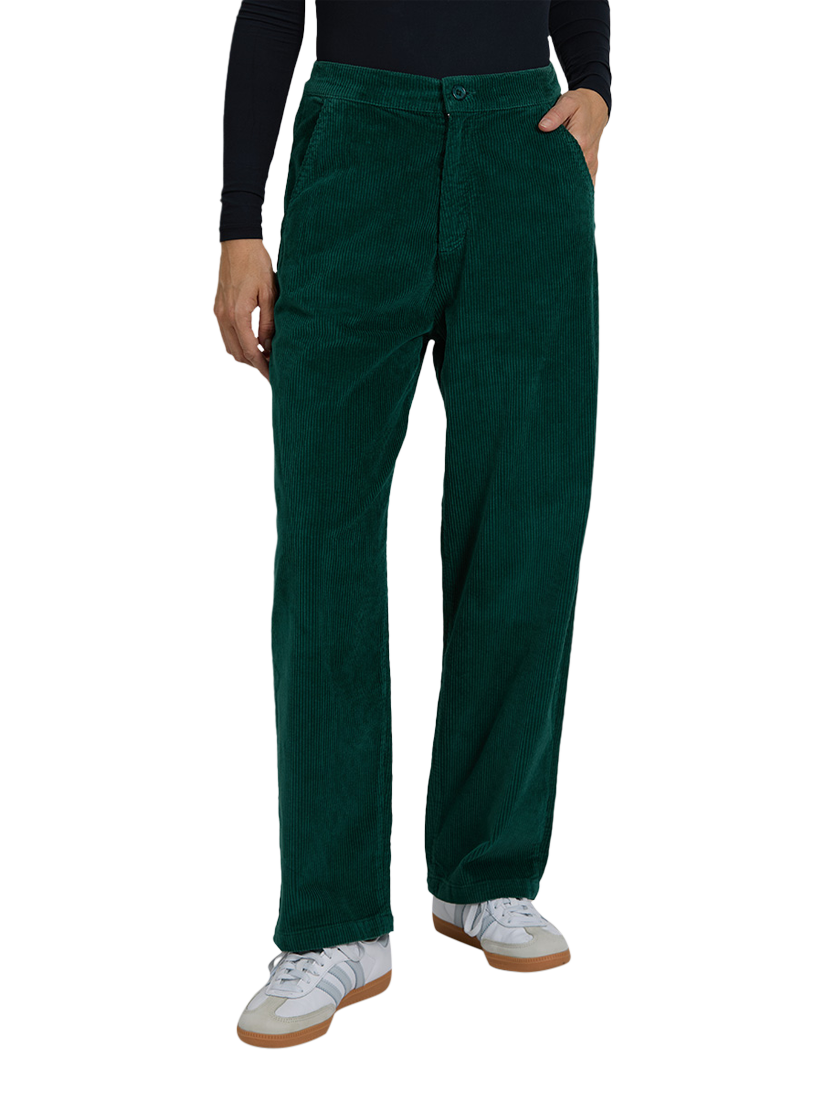 Product image 1 of 2, which shows REIKO Baltimore Velvet Trousers, Antic Green, 29