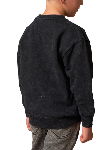 Angel & Rocket Kids' Minecraft Graphic Washed Sweatshirt, Grey - view 2, Grey