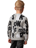 Angel & Rocket Kids' Xmas Slogan Knit Jumper, Grey/Multi