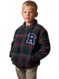 Angel & Rocket Kids' Check Collegiate Jacket, Navy/Multi