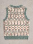 White Stuff Kids' Knitted Waistcoat, Dusty Pink