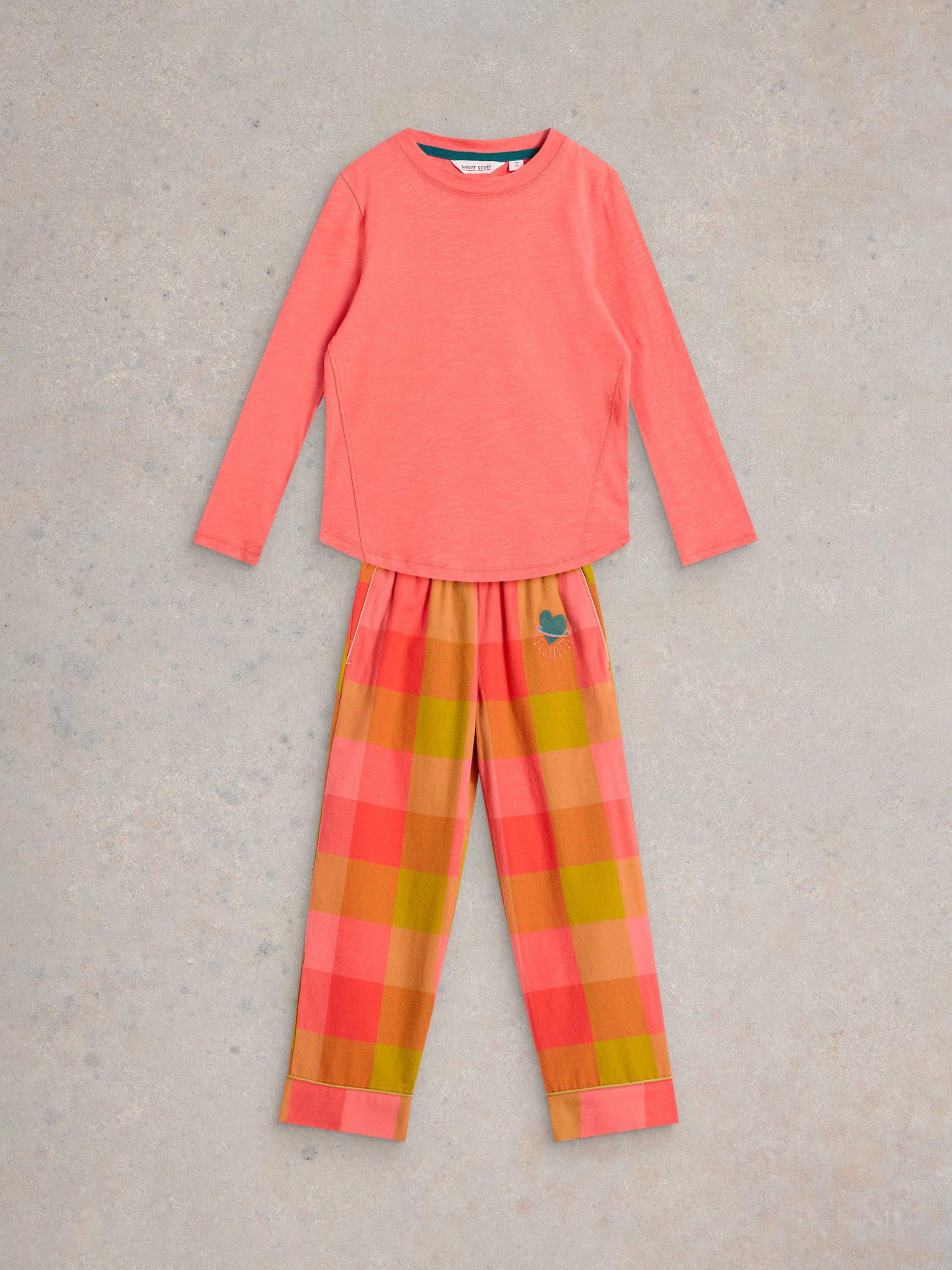 White Stuff Kids' Check Pyjamas, Pink/Multi