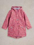 White Stuff Kids' Spot Raincoat, Purple/Multi