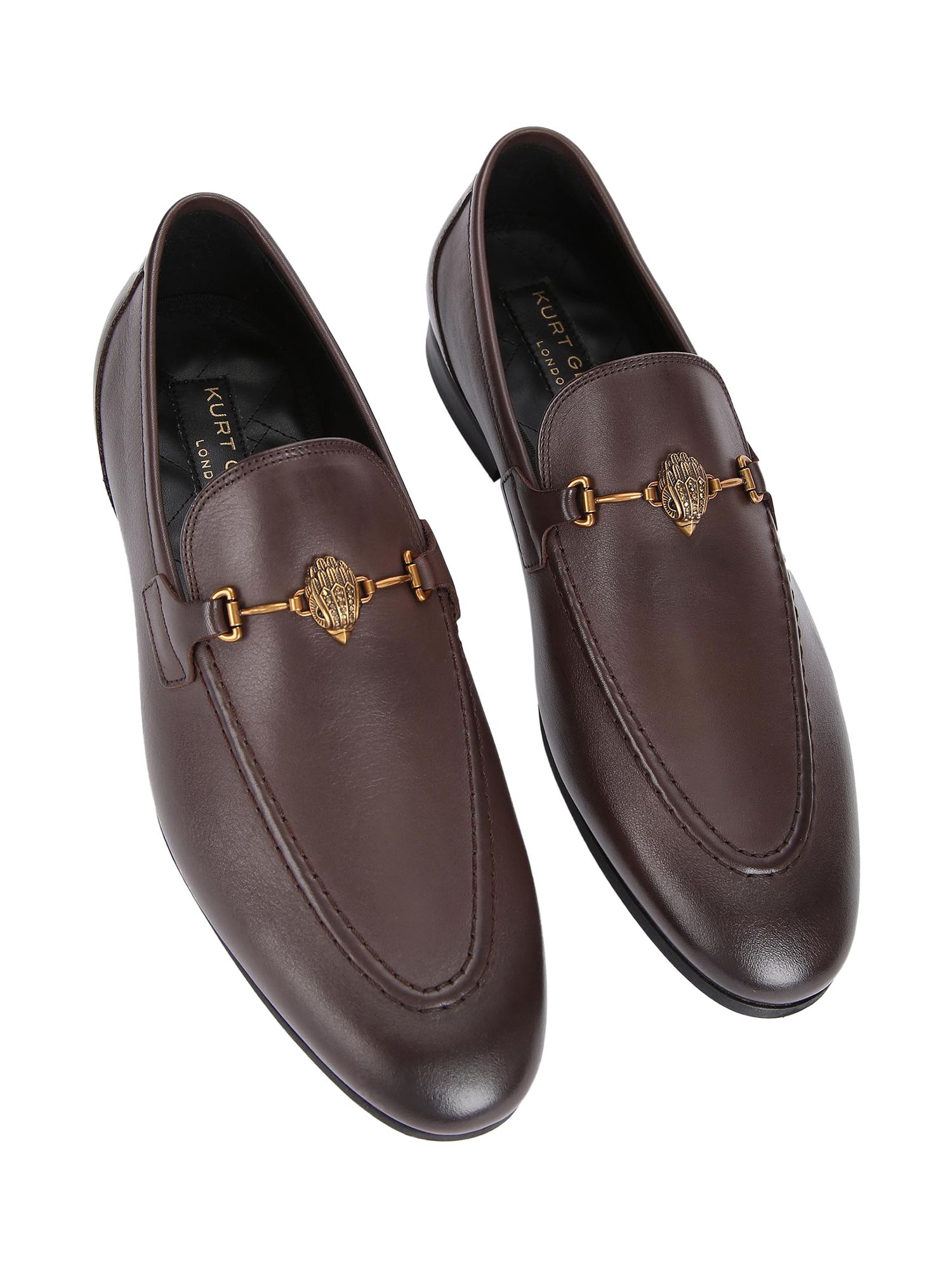Product image 3 of 5, which shows Kurt Geiger London Alistair Leather Decon Loafers, Brown, 6