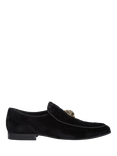 Kurt Geiger London Hugh Eagle Head Velvet Loafers, Black