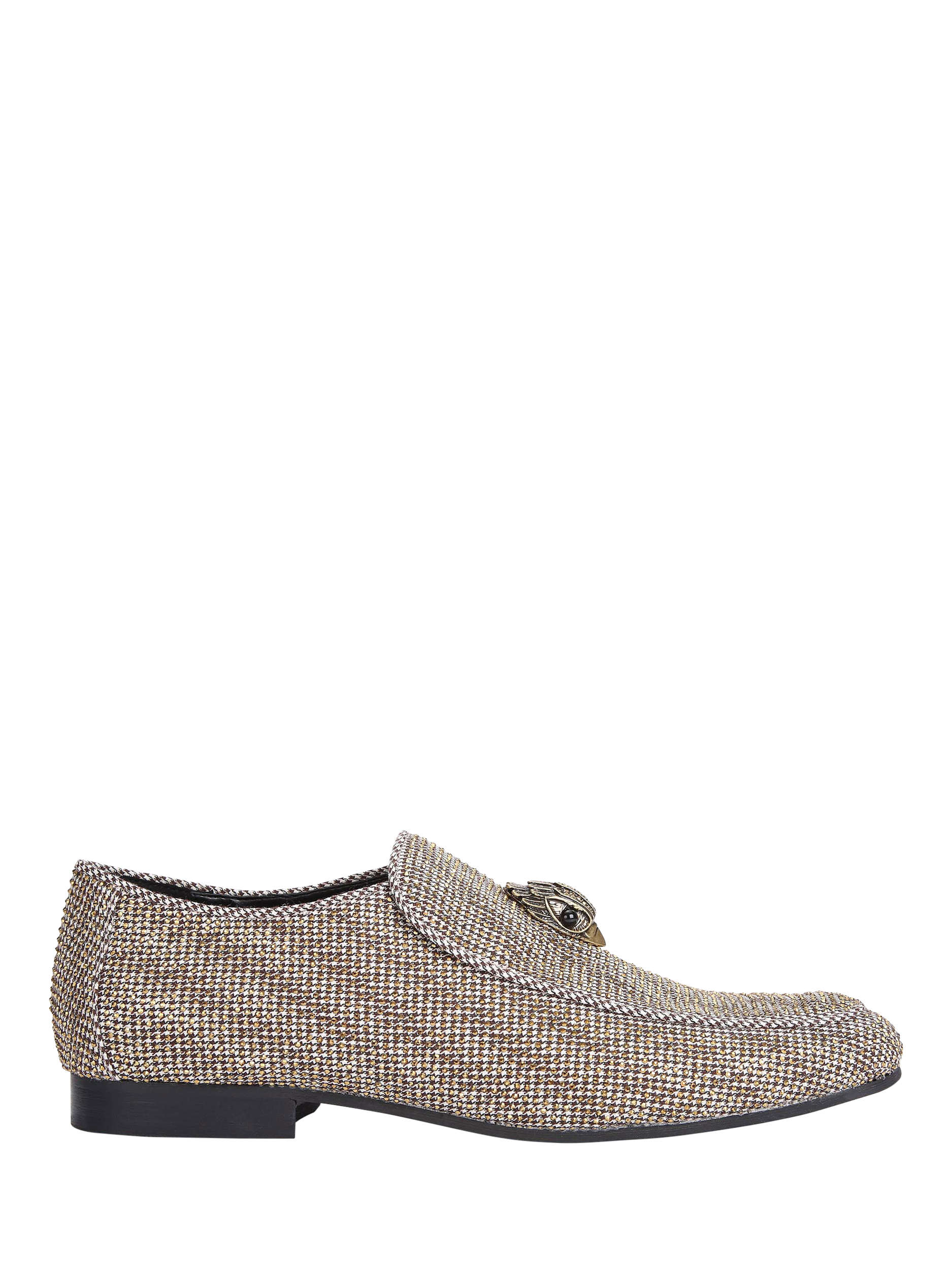 Product image 1 of 5, which shows Kurt Geiger London Hugh Eagle Head Herringbone Loafers, Brown, 6