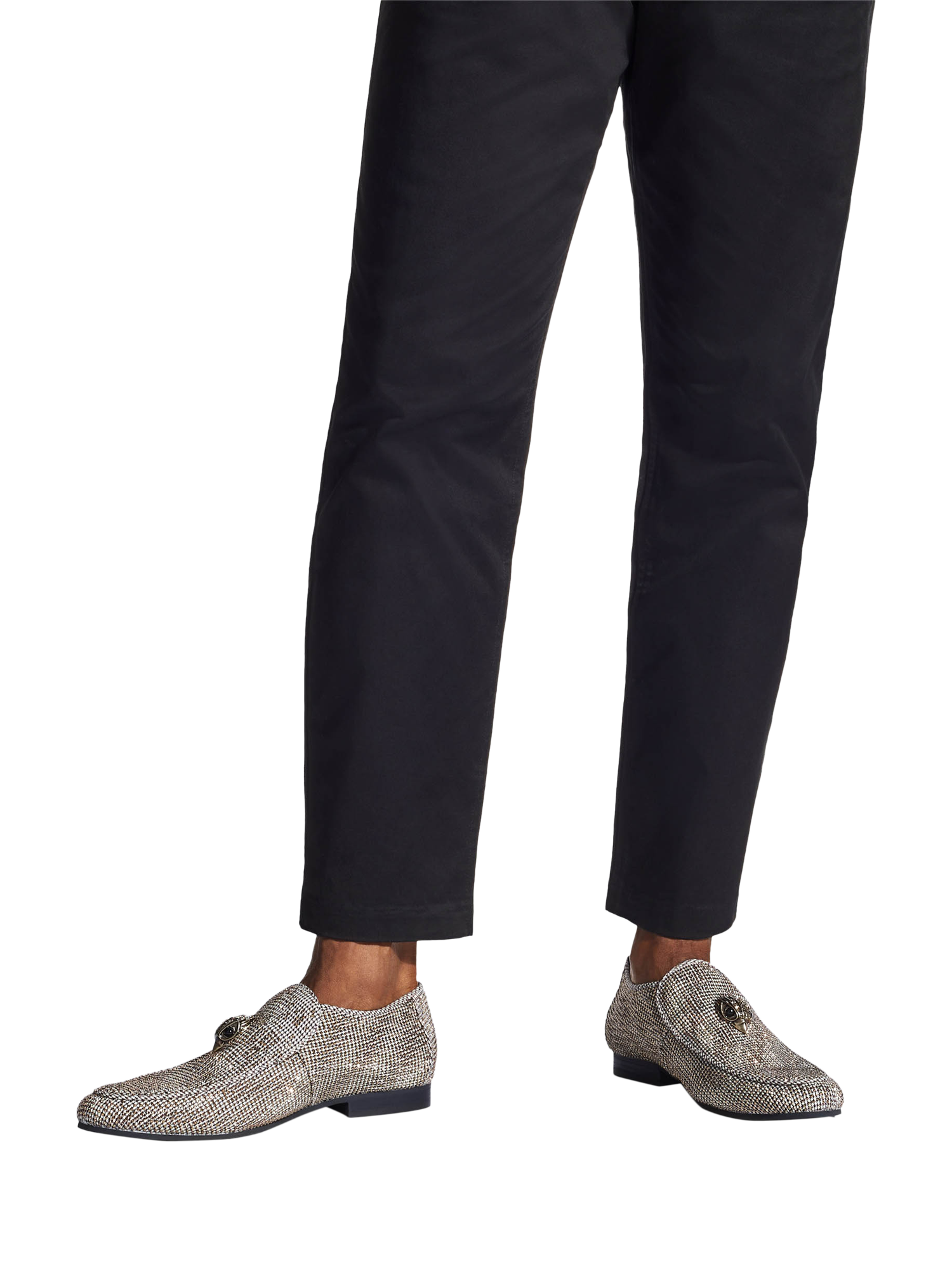 Product image 2 of 5, which shows Kurt Geiger London Hugh Eagle Head Herringbone Loafers, Brown, 6