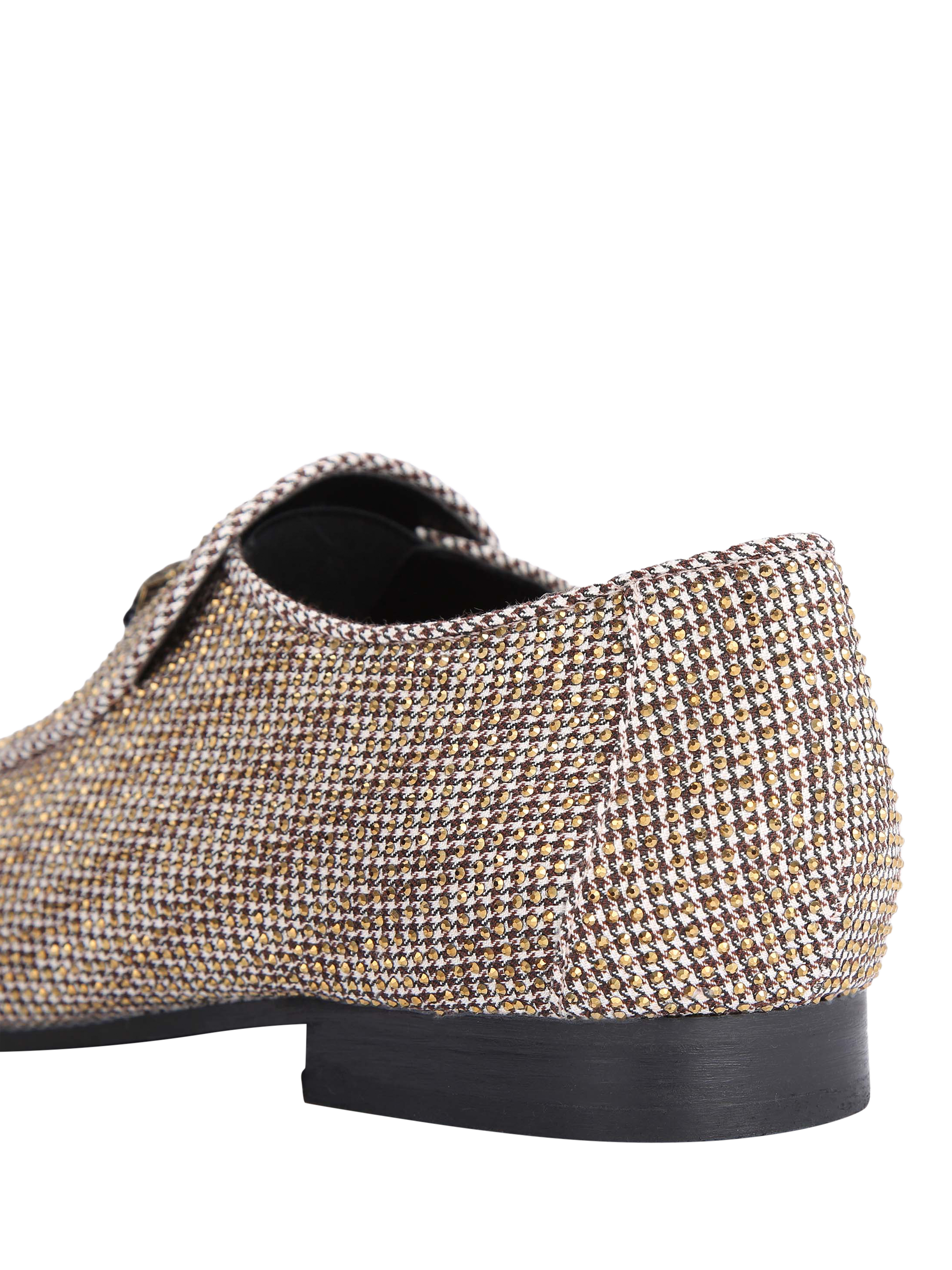 Product image 4 of 5, which shows Kurt Geiger London Hugh Eagle Head Herringbone Loafers, Brown, 6