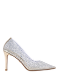 KG Kurt Geiger Aurora Embellished Pointed Heeled Courts, Gold