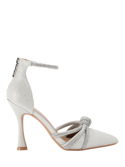 KG Kurt Geiger Ava 2 Embellished Pointed Heeled Sandals, Silver, Silver