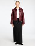 Selected Bea Leather Jacket, Burgundy