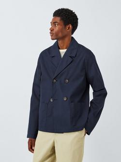 John Lewis Cotton Blend Peacoat, Sky Captain