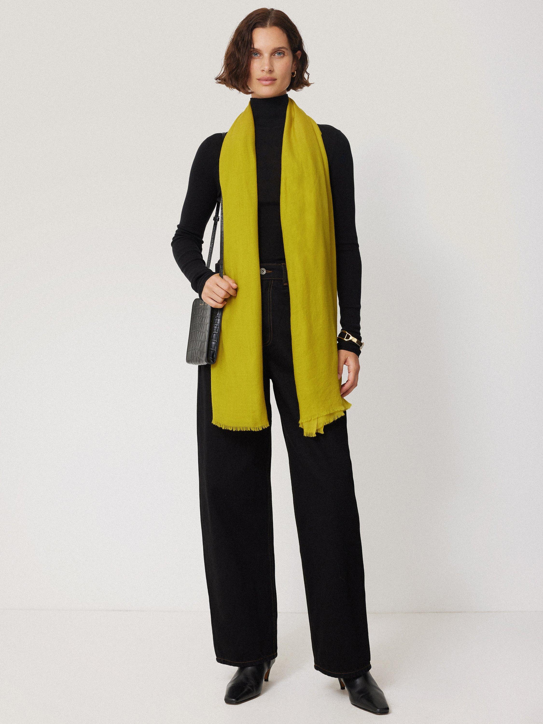 Jigsaw Wool Silk Blend Pashmina, Mustard, One Size