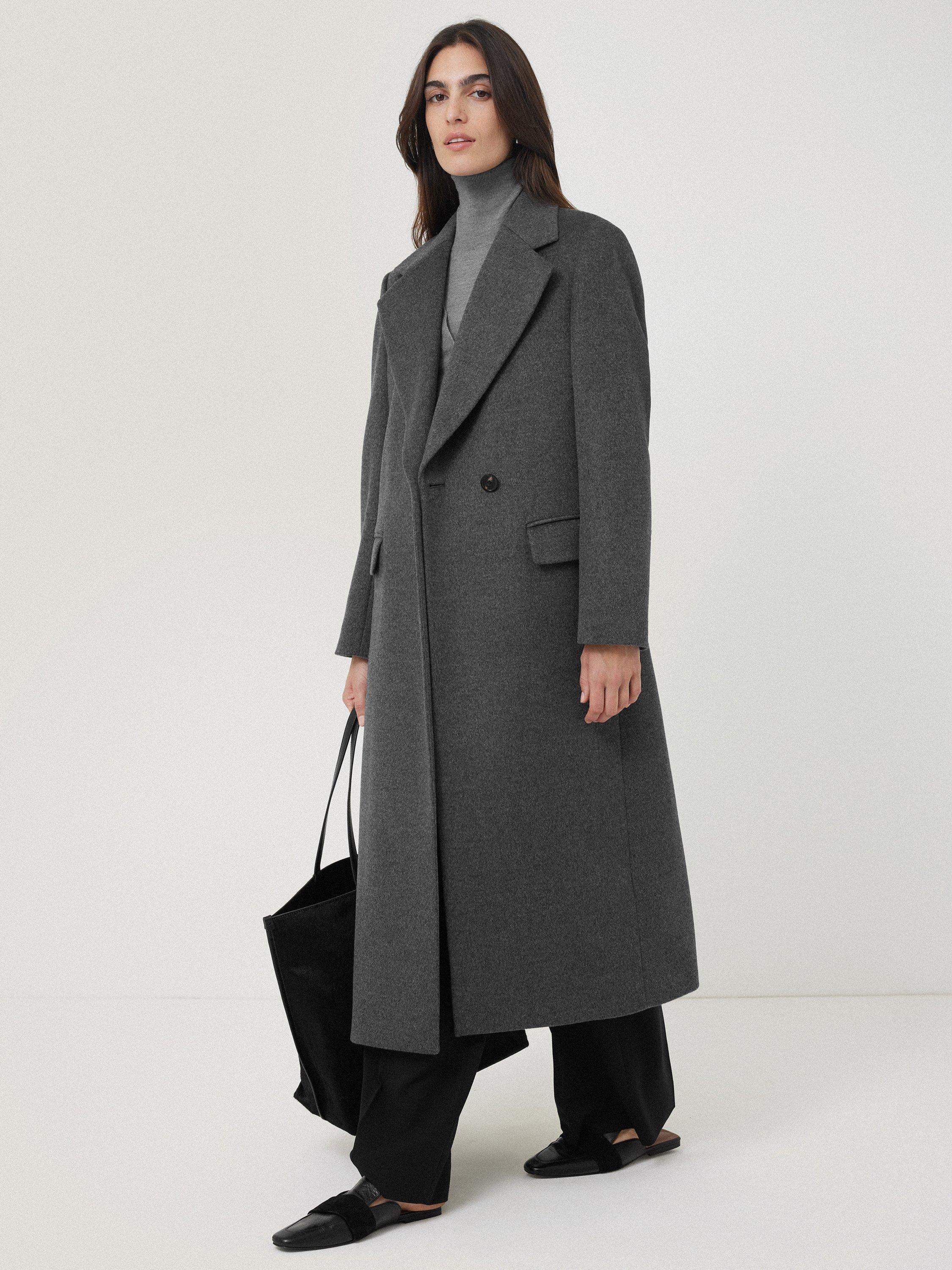Jigsaw Wool Maxi City Coat, Charcoal, 14