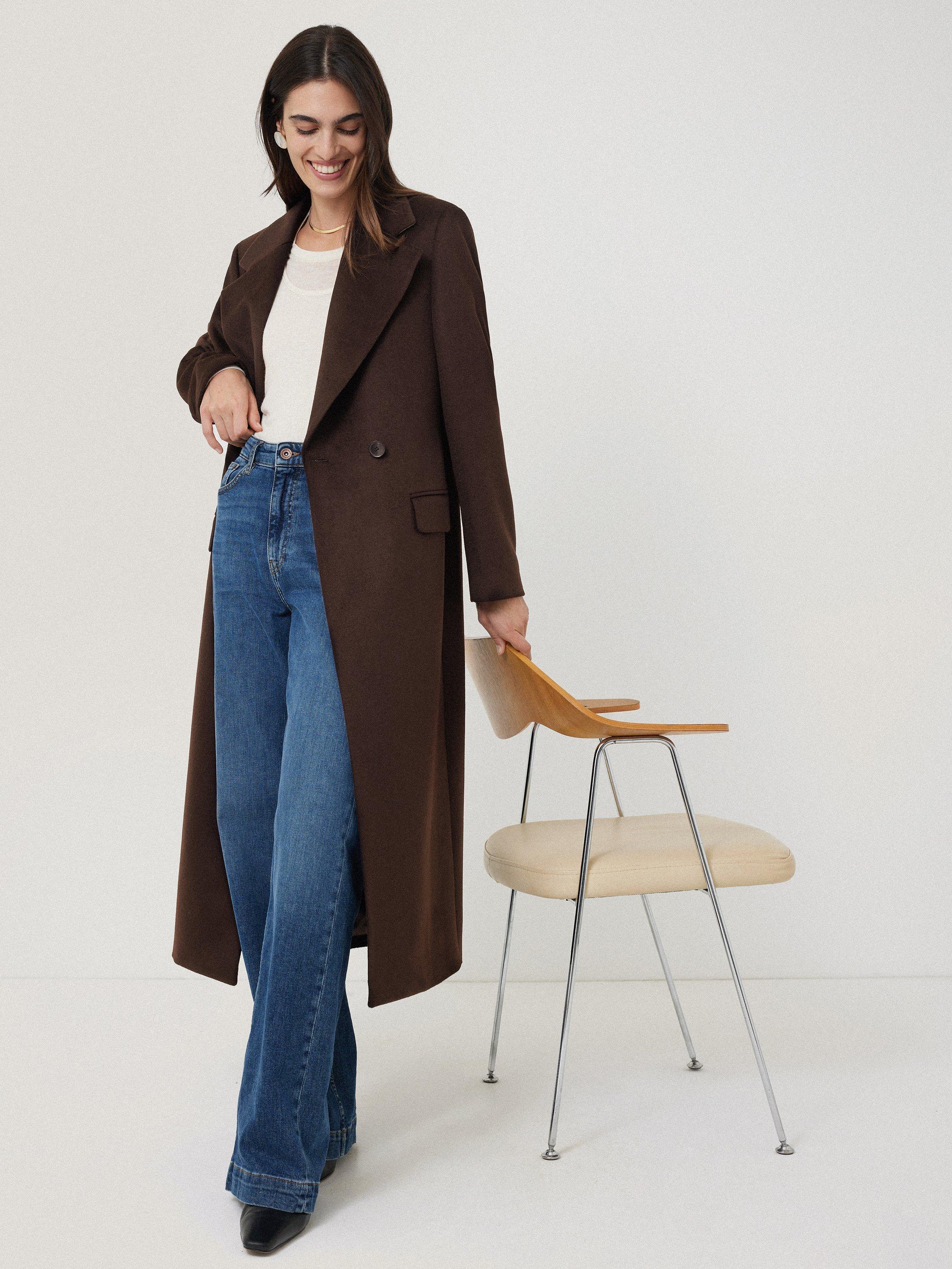 Jigsaw Wool Maxi City Coat Chocolate