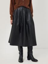 Jigsaw brown leather skirt best sale