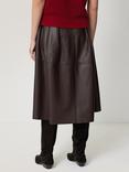 Jigsaw Pleated Leather Skirt
