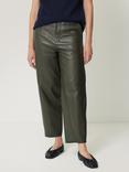 Jigsaw Leather Barrel Leg Trousers