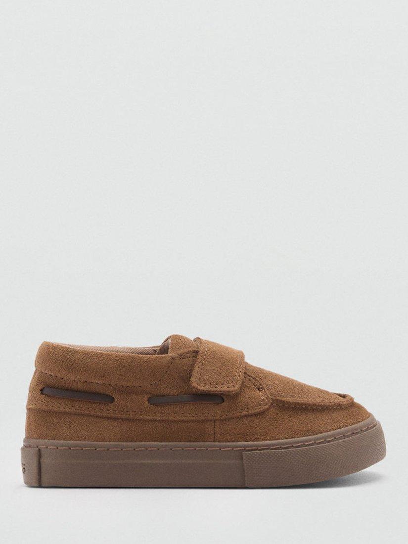 Product image 1 of 4, which shows Mango Kids' Thiago Suede Shoes, Dark Brown, 8 Jnr