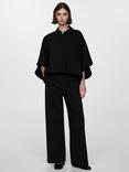 Mango Jon Oversized Cape Waterfall Jacket, Black