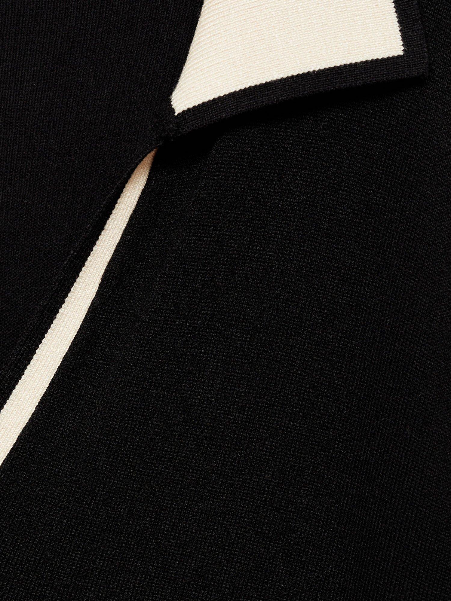 Product image 5 of 7, which shows Mango Bianca Contrast Collar Knit Dress, Black, 10