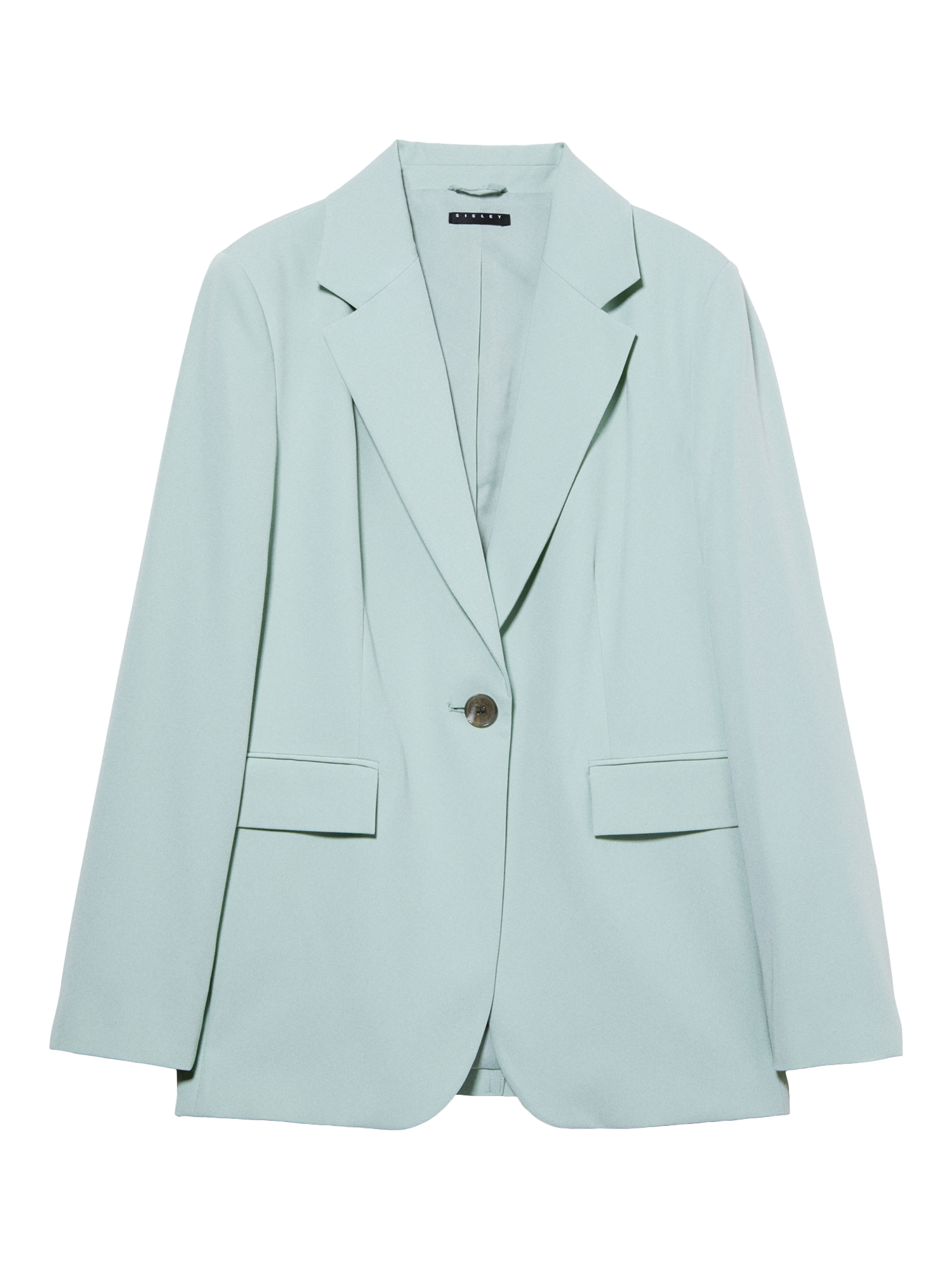 Product image 5 of 5, which shows SISLEY Regular Fit Single Button Blazer, Mint Green, 8