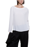 SISLEY Boat Neck Blouse, White