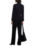 SISLEY Pleat Front Palazzo Trousers, Black