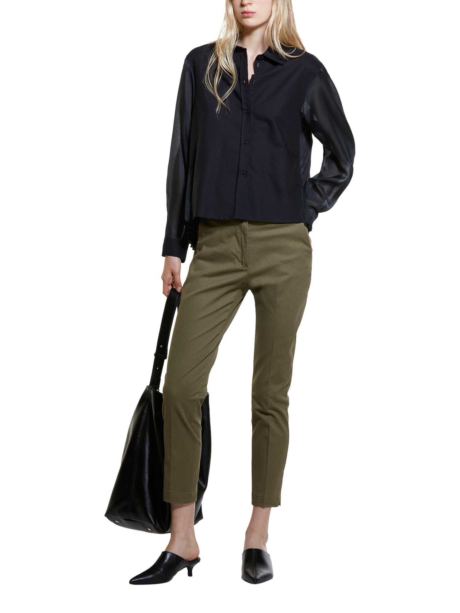 Product image 3 of 5, which shows SISLEY Slim Fit Chino Trousers, Olive Green, 14
