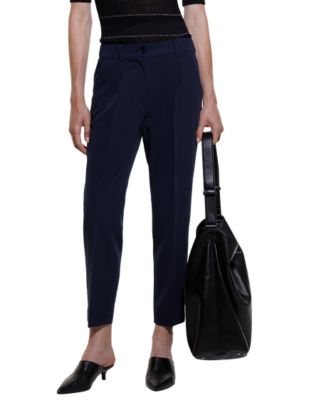 SISLEY Front Pleat Trousers, Navy