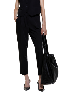 SISLEY Front Pleat Trousers, Black