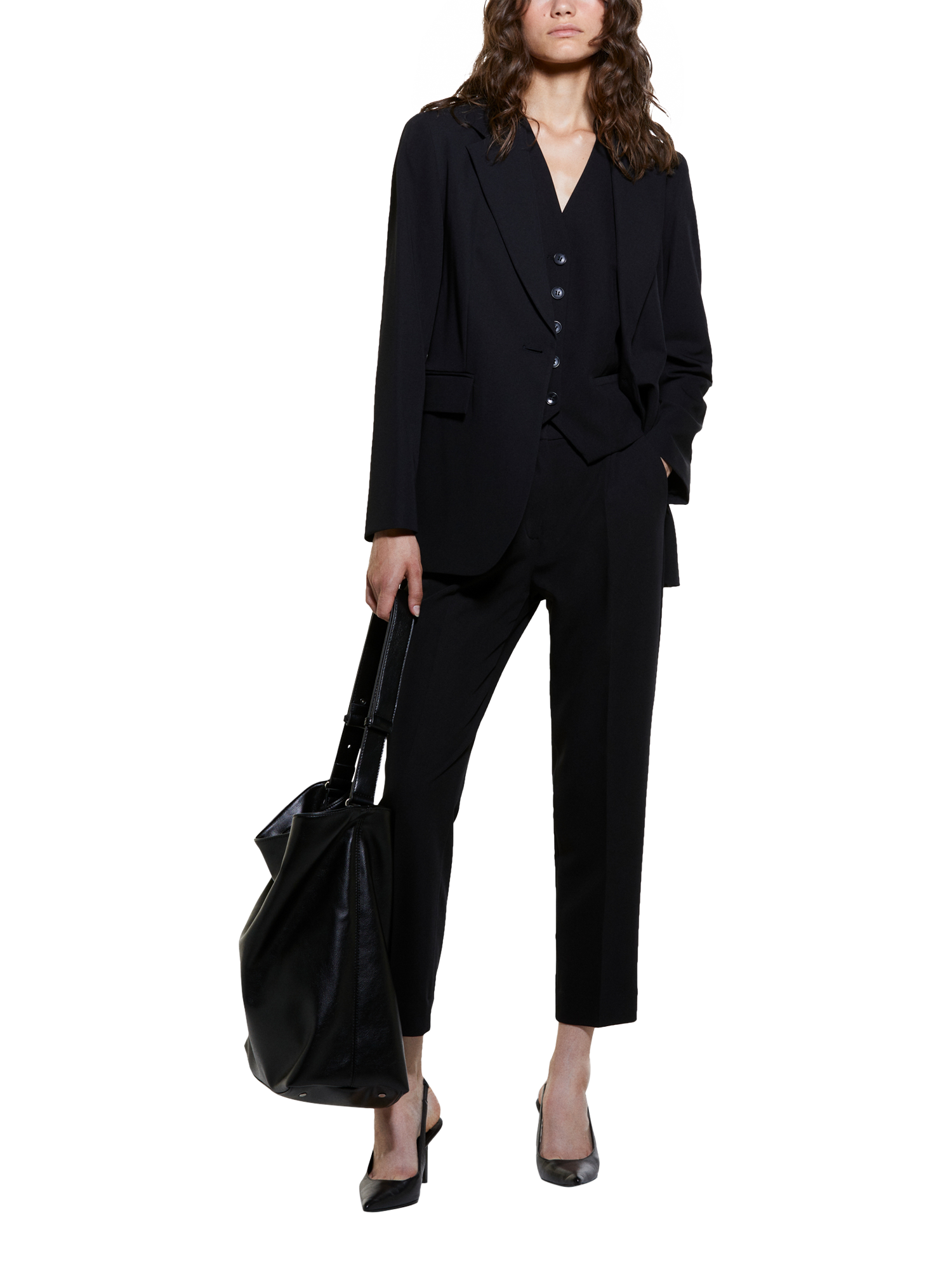 Product image 3 of 5, which shows SISLEY Front Pleat Trousers, Black, 8