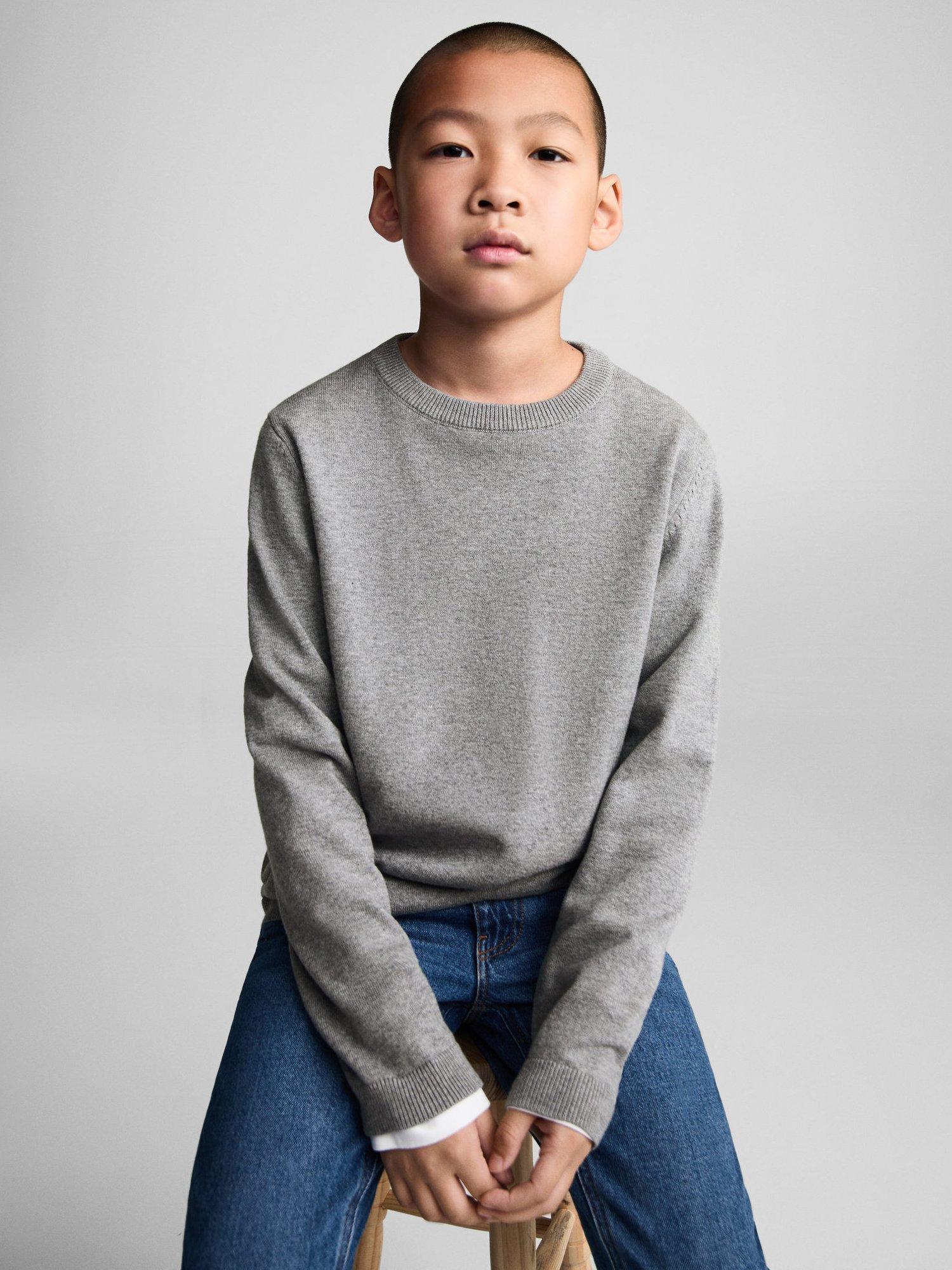 Mango Kids' Hugo Sweatshirt, Medium Grey
