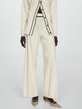 Mango Bianca Knit Trousers, Light Beige