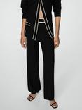 Mango Bianca Knit Trousers, Black