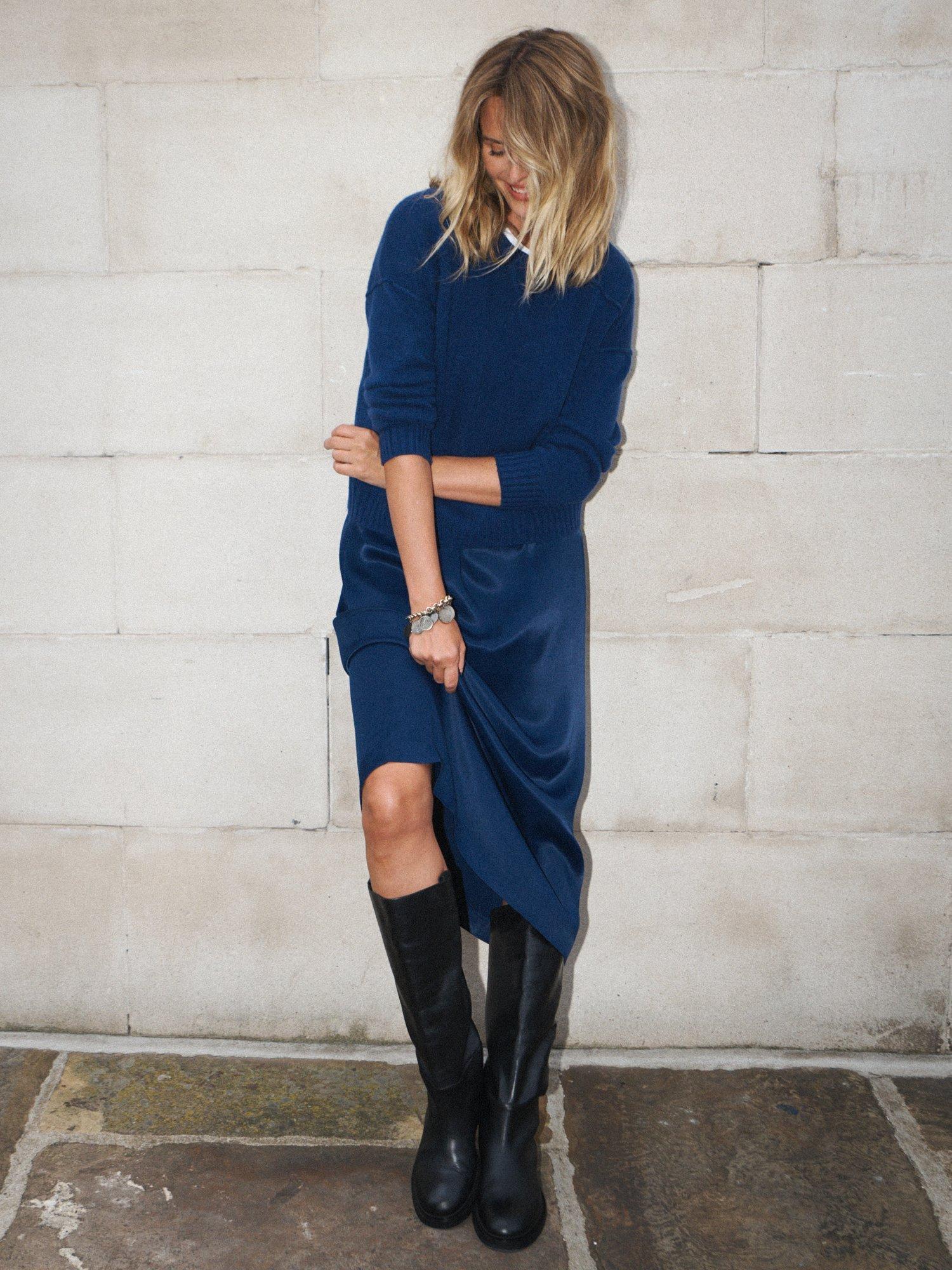 Product image 5 of 8, which shows NRBY Sydney Cashmere Crew Jumper, Navy, S